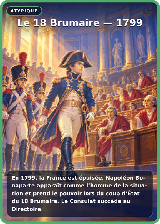 Carte Le 18 Brumaire — 1799, atypique